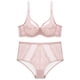 thumbnail image 4 of Conjunto de sujetador push-up de pecho grande y pequeño de encaje ultrafino para mujer, 4 of 4
