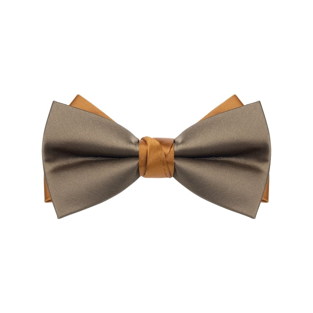 INSPIRAR CHIC Corbata de Pajarita Vintage de Dos Colores para Banquete, Boda, Fiesta y Más, Marrón-Naranja, Talla Única