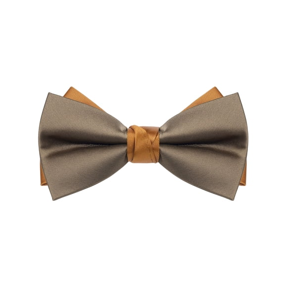 INSPIRAR CHIC Corbata de Pajarita Vintage de Dos Colores para Banquete, Boda, Fiesta y Más, Marrón-Naranja, Talla Única