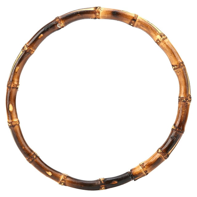 Asa redonda de madera de bambú para bolso, hecha a mano, para hacer tú mismo, accesorios para bolsos.
