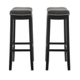 thumbnail image 3 of Linon Cessford 32.25" Backless Bar Stool, Black with Black Faux Leather, Includes 2 Stools, 3 of 11