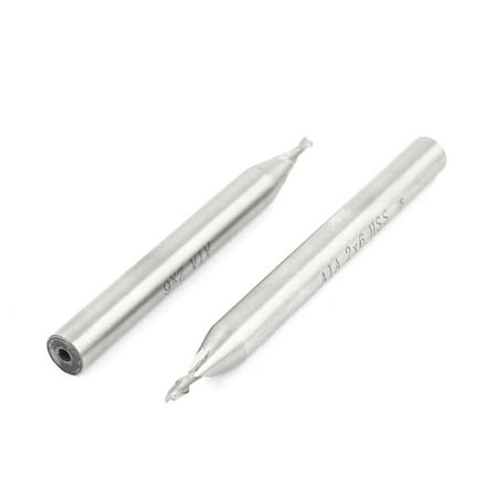 

Unique Bargains 2PCS HHS 2 Flutes Twist Drilling End Mill Cutter 2mm x 6mm x 7.5mm x 60mm