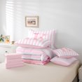 thumbnail image 6 of Manfei Geometric Lines 7-Piece King Bedding,Pink Letter K Design King Bed in a Bag,Pink Reversible, 6 of 7