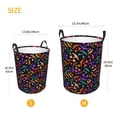 thumbnail image 3 of Sikiie Colorful Pumpkin Faces Print Round Dirty Clothes Basket, Waterproof Standing Foldable Storage Basket, for Laundry Room, Bedroom, Bathroom Storage-Small, 3 of 6