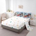 thumbnail image 5 of Manfei Red Farmhouse Tractor Twin Bedding Sets 7 Pieces, Merry Xmas Christmas Tree Bedding Comforter Set for Boys Girls, Winter Festival Sheet Sets, Ultra Soft Home Decor, 5 of 8