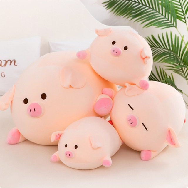 Fat Pig Doll Pink Cute Soft Cartoon Pig Plush Stuffed Toy Birthday Gift Home Decoration Ornaments Pillow for Girls and Children zhangyuxiang LED