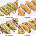 thumbnail image 4 of Soporte para tacos de acero inoxidable, herramientas en forma de onda, utensilio de cocina para tacos duros o blandos, Hot Dog, 2 piezas, 4 of 5