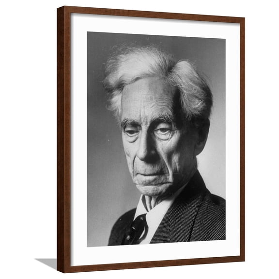 Art.com Philosopher Bertrand Russell Photographic Print, Brown Frame Wall Art, 23" x 29"