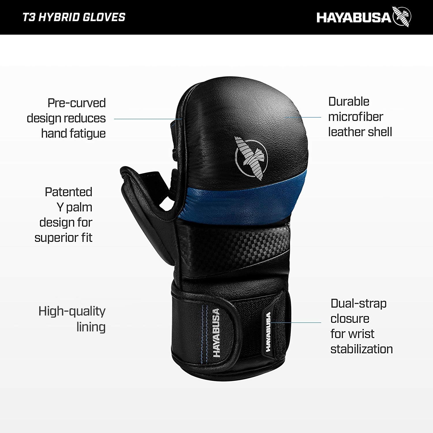 Hayabusa T3 7oz Hybrid Mixed Martial Arts Gloves, Black/Red X-Large