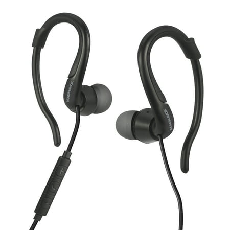 Magnavox Black Earhook Headphones with Microphone & Optical Fiber Cable MHP4855BK