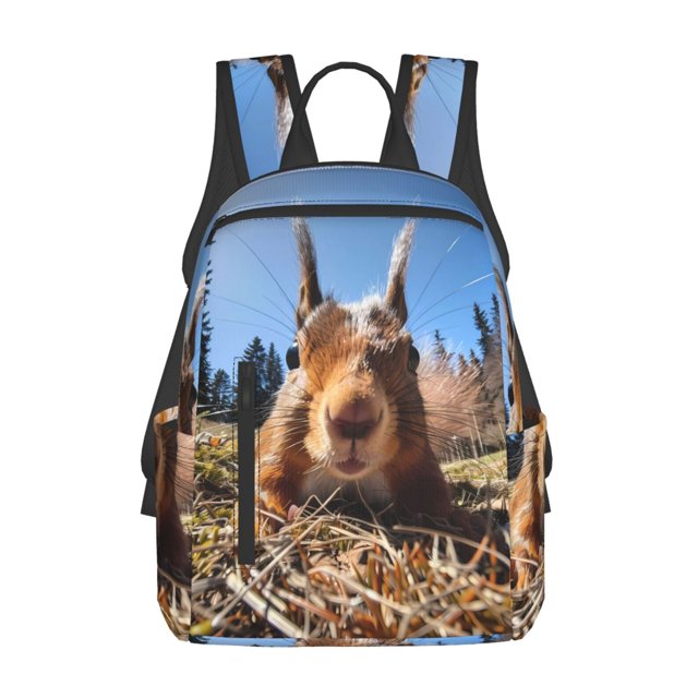 Disketp Close-Up Curious Squirrel Mochila Ligera e Impermeable, Mochila de Día Resistente para Viajes, Senderismo y Uso Diario para Hombre y Mujer