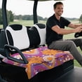 thumbnail image 4 of Uorisanigo Golf Cart Seat Covers EZGO Club Car Seat Towel Blanket with 4 Front Pockets & Non Slip Retro 70s Flower Power Seat Cushion Covers Universal Fit for 2 Person Golf Cart, 4 of 7