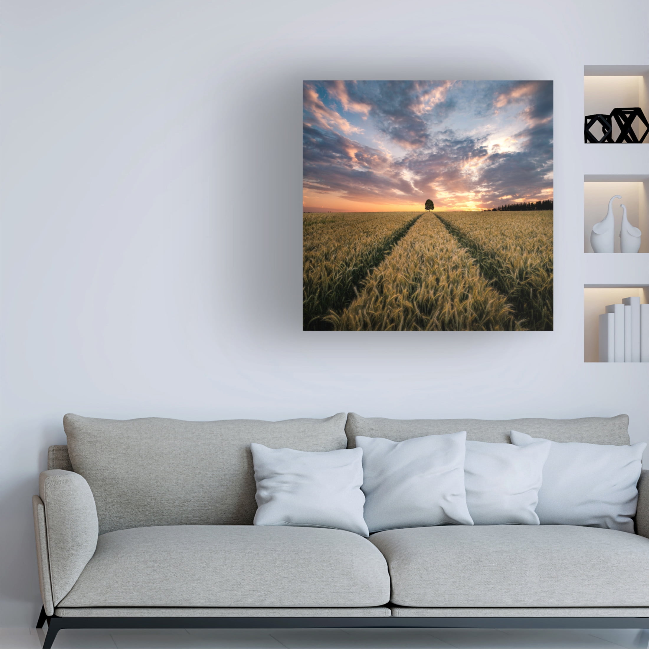 Canvas Wall Art - Christian Lindsten 'Field Of Dreams' Wall Art for Living Room, Bedroom, or Office D?cor by Trademark Fine Art - 35 x 35 Inches