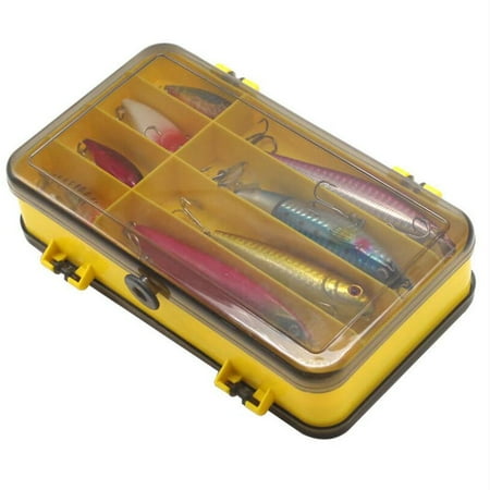 Portable Waterproof Double-sided Fishing Tackle Box Fishing Lure Storage CasL WA