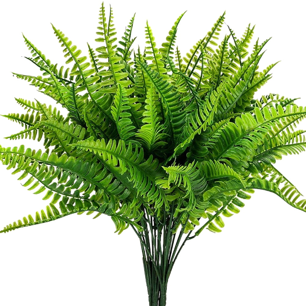 lzndeal 4Pcs Artificial Boston Fern Plants Plastic Artificial Shrubs Greenery for House Outdoor Garden Office Decor New