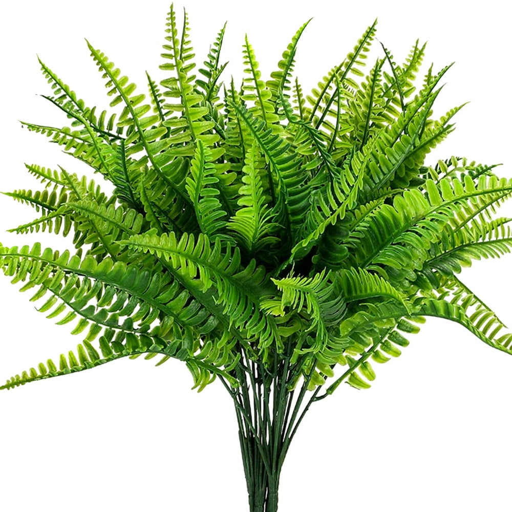 lzndeal 4Pcs Artificial Boston Fern Plants Plastic Artificial Shrubs