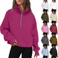 thumbnail image 7 of Yokua Women's Half-Zip Cropped Hoodie, 7 of 7