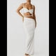 thumbnail image 5 of Conjunto de 2 Piezas para Mujer, Sexy, , de Verano, con Top Fruncido y Espalda Descubierta, y Falda con Aberturas, Vestido de Noche. M, 5 of 8