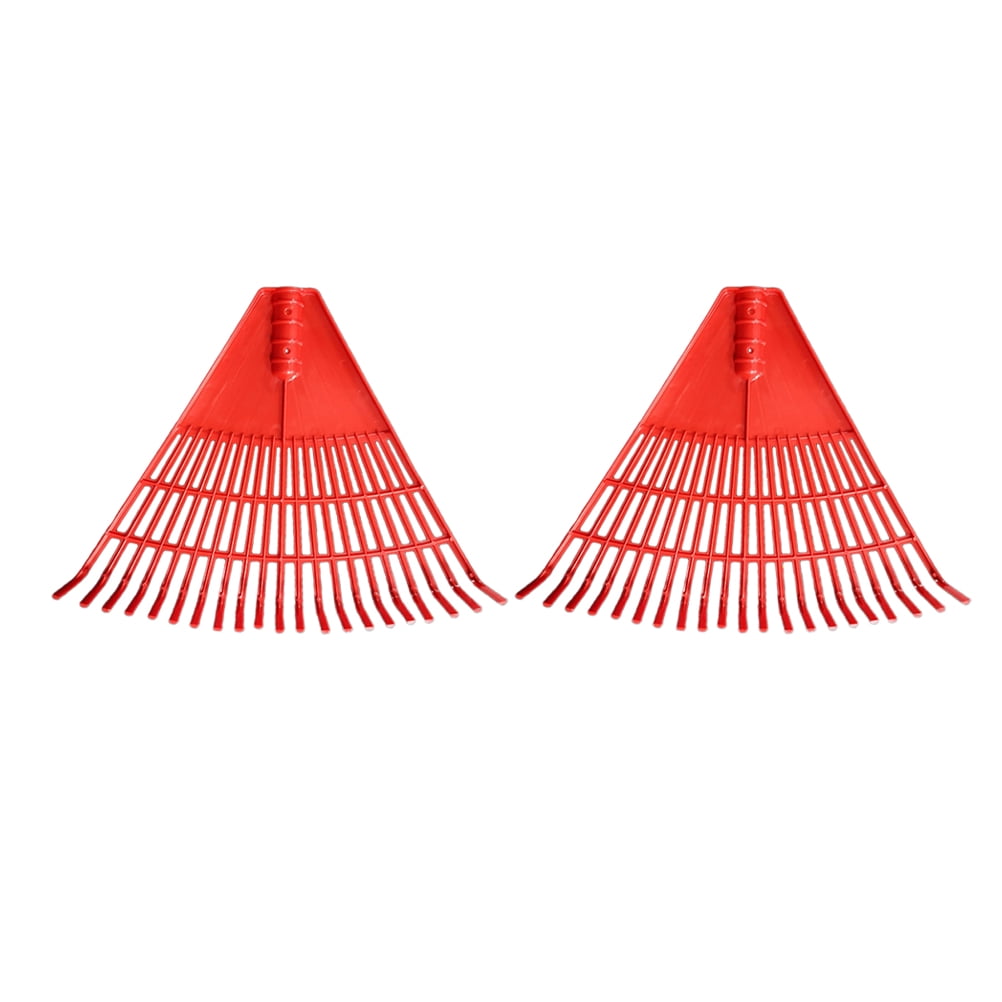 SEWCHICS 2Pcs Landscaping Rake PP Plastic Red Yard Maintenance Tool for Adults