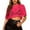 Red, variant on LIUJUNSHOP Women's Mesh Crop Top See Through Fishnet Shirt Crew Neck Sheer Cover Up