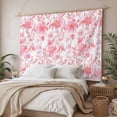 thumbnail image 3 of Watercolor Pink Floral Tapestry for Bedroom Wall Hanging Tapestry, Pink Ombre Botanical Summer Ceiling Backdrop Tapestries Poster Blanket Wall Decor for Teens Room Living Room Dorm 55" x 73", 3 of 8