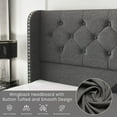 thumbnail image 6 of Breltam Queen Size Bed Frame with 4 Storage Drawers, Wingback Tufted Headboard, LED Lights, Light Grey Velvet Upholstered Platform Bed, No Box Spring Needed, 6 of 8