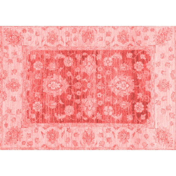 Ahgly Company Machine Washable Indoor Rectangle Oriental Red Traditional Area Rugs, 5' x 7'