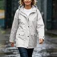 thumbnail image 5 of AnuYalue Women Waterproof Jacket Fashion Button Coat Striped Lined Windbreaker Jackets with Pockets Long Sleeve Outerwear, 5 of 8