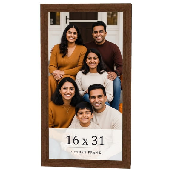 16x31 Brown Real Wood Picture Frame Width 1.25 inches | Interior Frame Depth 0.5 inches | Galvin