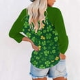 thumbnail image 5 of Saint Patricks Day Outfit Women 3/4 Sleeve Crew Neck Raglan Tee Shamrock Clover Shirt Loose Fit Soft Tops Green Irish Blouse, 5 of 7