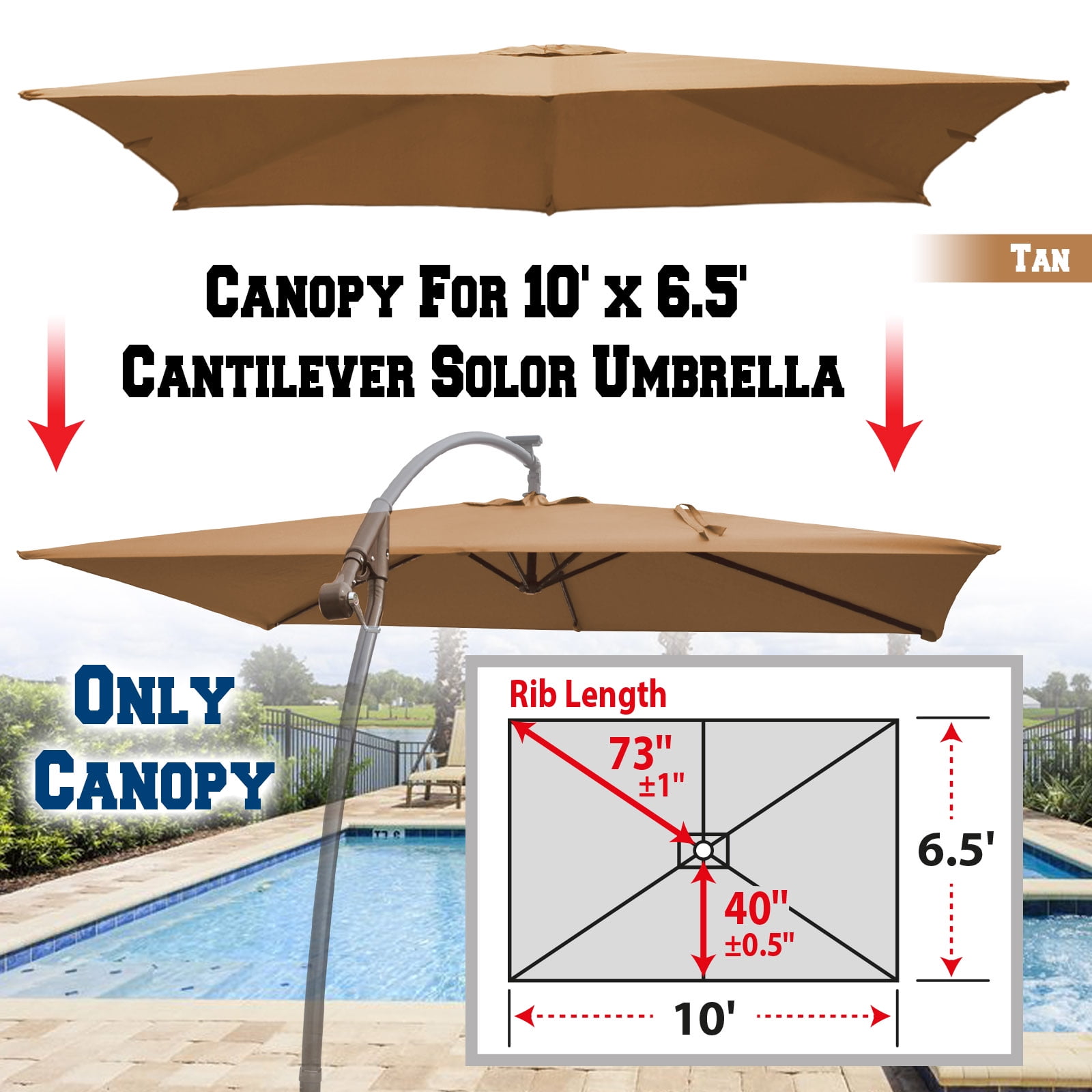 Strong Camel Replacement Canopy Cover For 1039 X Cantilever Patio