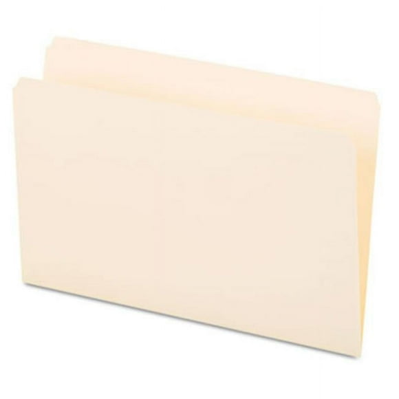 File Folders- Straight Cut- One-Ply Top Tab- Legal- Manila- 100/Box