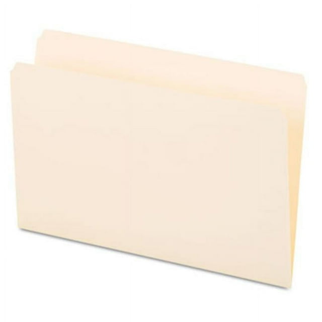 File Folders- Straight Cut- One-Ply Top Tab- Legal- Manila- 100/Box