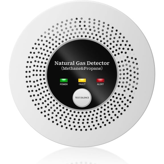 Natural Gas Detector Alarm,10s Methane Propane CH4 Gas Leak Alert with 85dB Siren & LED Flash,Battery Powered Gas Monitor for Home Kitchen RV Safety (3 Battery Included)