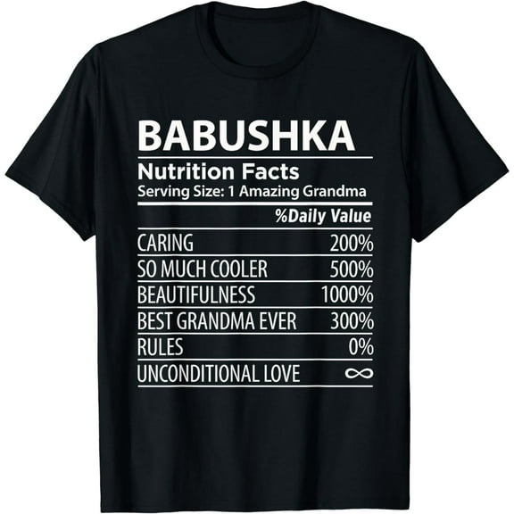 Babushka Nutrition Facts | Funny Russian Grandma T-Shirt