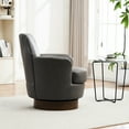 thumbnail image 6 of Grey Pu Leather Armchair With Smooth Swivel. Comfy And Seat. 360-degree Rotation, Base, No Noise When Turning Swivel Chair For Primary Living Space. Bedroom. Deep Easy To Clean. W28.3"×d29.3"×h32.7, 6 of 6