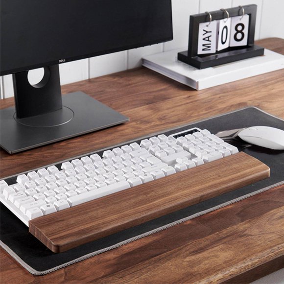 Baohd Wooden Keyboard Wrist Rest Durable Wooden Keyboard Wrist Keyboard Palm Rest for Mechanical Keyboard Wrist Rest Wrist Guard Wrist Pad Length 30cm