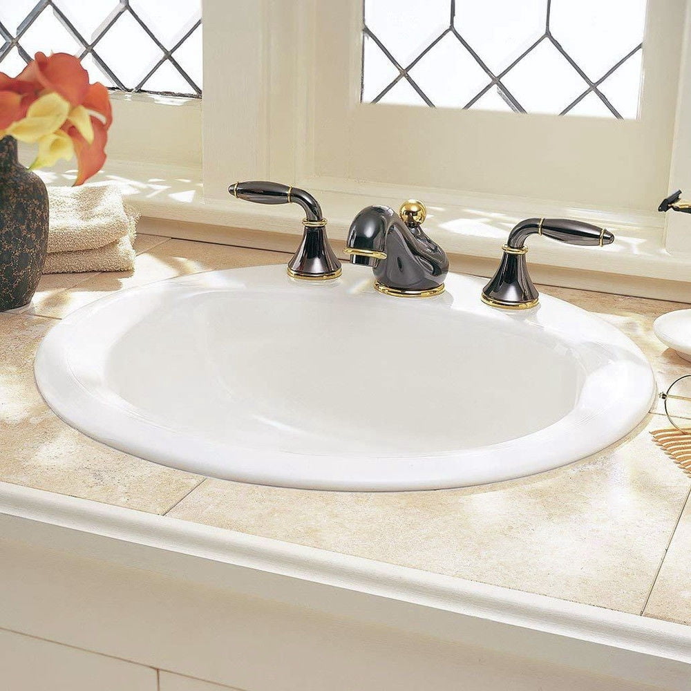 American Standard Rondalyn Countertop Sink with 4 Faucet Holes White