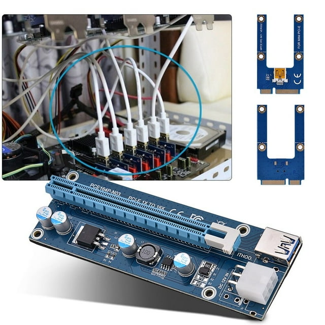 Extensión PCI-E, Interfaz de 6 Pines Adaptador Mini PCI-E A PCI Express PCI-e Cable de cable de Alimentación para minería de Tarjetas de video