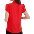 thumbnail image 2 of Finex Casual Womens Short Sleeve V-neck Chiffon Blouse, 2 of 2