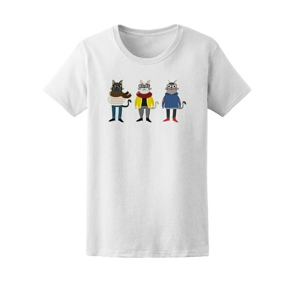 Three Hipster Kitty Cats Tee Women's -Image by Shutterstock
