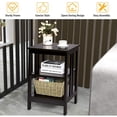 thumbnail image 4 of Yardi Yard 2 Pieces 3-Tier Nightstand with Reinforced Bars and Stable Structure-Dark Brown, Side Table, Chairside Table Narrow End Table for Bedroom Living Room Kitchen, 4 of 6