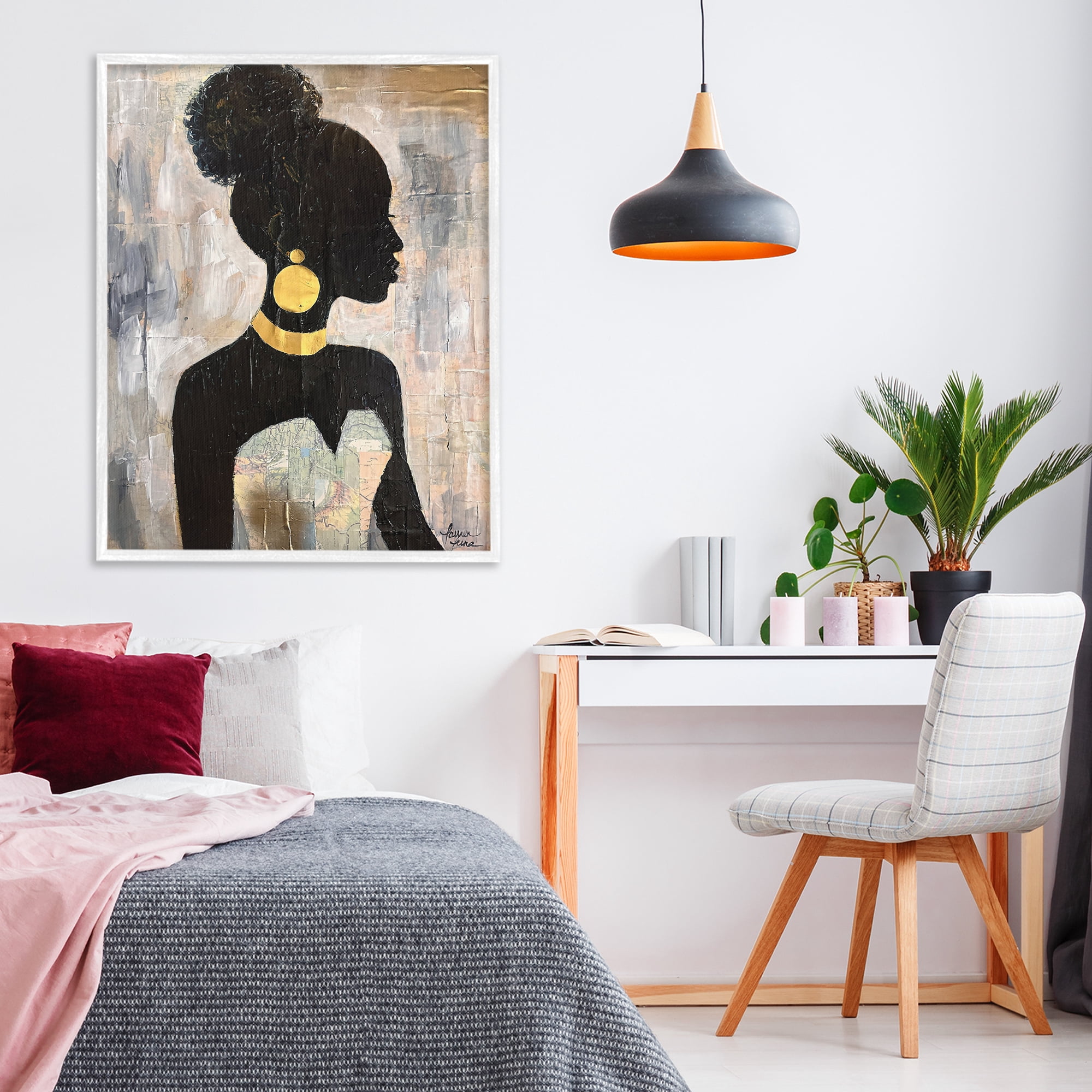 Stupell Industries Elegant Fashion Silhouette White Framed Giclee Art, design by Lauren Luna