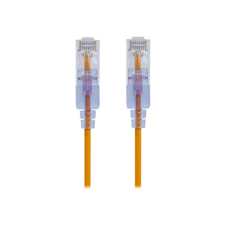 UPC: 0889028044476 | Monoprice SlimRun – Patch cable – RJ-45 (M) to RJ-45 (M) – 1 ft – UTP – CAT 6a – snagless – yellow (pack of 10)
