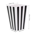 thumbnail image 2 of 48pcs Popcorn Carton Rugby Stripe Wave Dot Pattern Decorative Dinnerware for Birthday Parties / Baby Showers / Graduations (Black), 2 of 6
