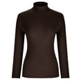 thumbnail image 4 of Pull Col Roulé pour Femmes Couleur Unie Pull Tricoté Manches Longues Col Roulé Beige Taille L(US 8), 4 of 8