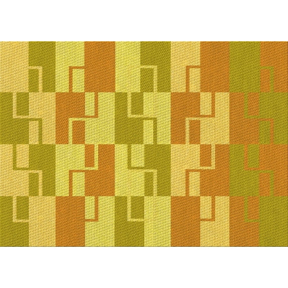 Ahgly Company Indoor Rectangle Patterned Bright Gold Yellow Area Rugs, 2' x 5'