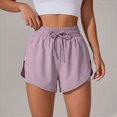 thumbnail image 2 of KPOPLK Women's 2 in 1 Butterfly Running Shorts High-Split Athletic Short High Waisted 3" Liner Workout Gym Short with Pockets Size XXXL,Purple, 2 of 8