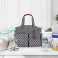 thumbnail image 6 of Diaper Bag Tote with Pacifier Holder Travel Diaper Bag with Adjustable Shoulder Strap and Insulated Pockets, Gray, 6 of 7