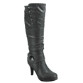 thumbnail image 1 of Bottes Mode Décontractées pour Femmes à Talon, Genouillères, Plateforme, Fermeture Éclair Latérale, Boucle, Habillées ( Gris, 7), 1 of 5